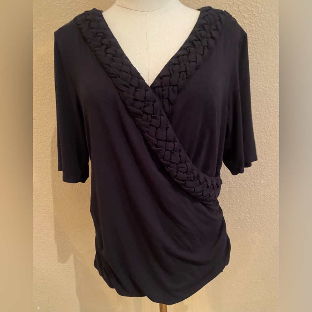 Ladies faux wrap front detail size large